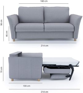 Place to BE è un divano letto dotato di braccioli con apertura a ribalta della seduta a due posti, trasformabile in un letto matrimoniale.