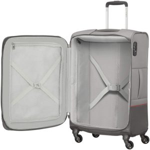 Samsonite propone Base Boost Spinner, una valigia in tessuto con design espandibile