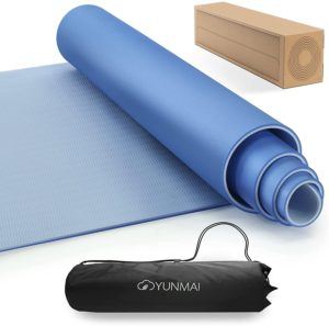 Tappetino yoga azzurro con borsa